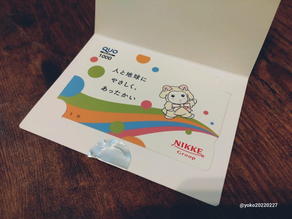 日本毛織（ニッケ）株主優待品 クオカード 2025年5月期