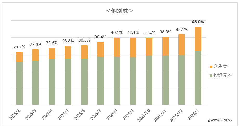 よこ家の含み益状況（個別株）